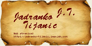 Jadranko Tijanić vizit kartica